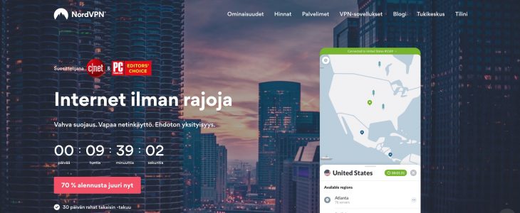 NordVPN nettisivut